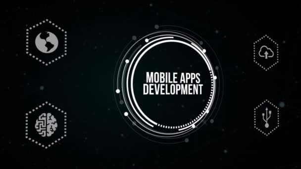 Інтернет Бізнес Технології Мережева Концепція Напис Mobile Apps Development Віртуальному — стокове відео