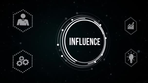 Internet Affaires Technologie Concept Réseau Concept Marketing Influenceur Bouton Virtuel — Video