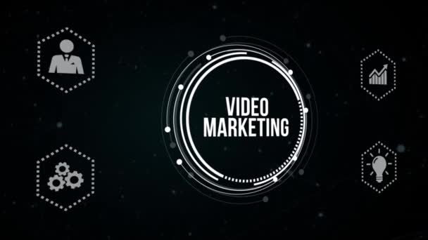 Internet Business Technology Network Concept 屏幕上的视频营销和广告概念 虚拟按钮 — 图库视频影像