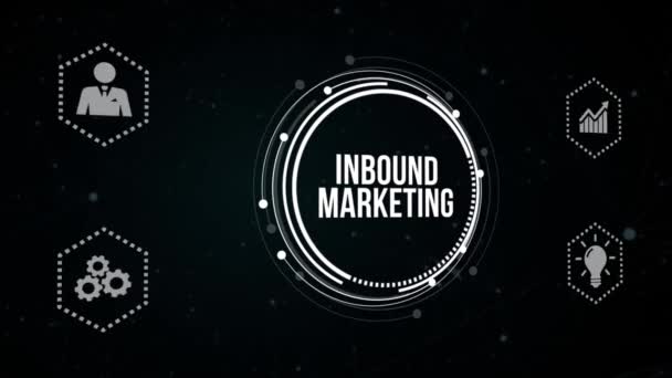 Internet Wirtschaft Technologie Und Netzwerkkonzept Inbound Marketing Virtueller Knopf — Stockvideo