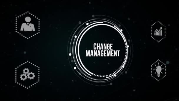 Nternet Teknoloji Konsepti Değişiklik Yönetimi Konsepti Sanal Düğme — Stok video