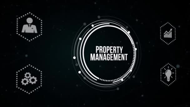 Internet Bedrijfsleven Technologie Netwerkconcept Property Management Inscriptie Nieuw Business Concept — Stockvideo