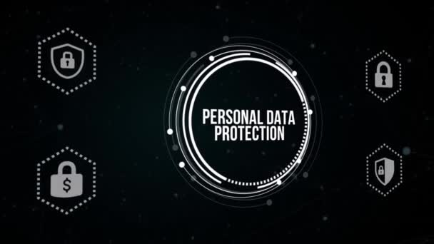 Internet Företag Teknik Och Nätverkskoncept Säkerhet Dataskydd Affärsteknik Integritet Koncept — Stockvideo