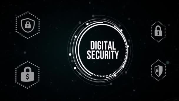 Internet Business Technology Network Concept 网络安全数据保护业务技术的隐私概念 虚拟按钮 — 图库视频影像