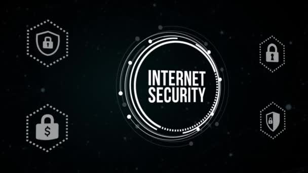 Internet Podnikání Technologie Síťové Koncepce Ochrana Údajů Oblasti Kybernetické Bezpečnosti — Stock video