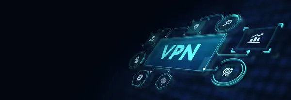 ビジネス テクノロジー インターネット ネットワークの概念 Vpnネットワークセキュリティインターネットプライバシー暗号化の概念 3Dイラスト — ストック写真