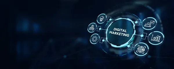 Negocios Tecnología Internet Concepto Red Marketing Digital Planificación Contenidos Estrategia —  Fotos de Stock