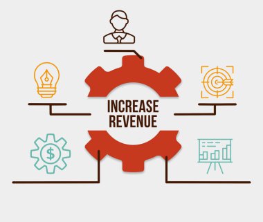 İnternet, iş, teknoloji ve ağ konsepti. Gelir kavramını arttır. 3d illüstrasyon.