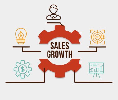 İnternet, iş, teknoloji ve ağ konsepti. Satış artışı, satış artışı veya iş büyüme kavramı. 3d illüstrasyon.