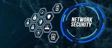 İnternet, iş, teknoloji ve ağ konsepti. Siber güvenlik veri koruması iş teknolojisi gizlilik kavramı. 3d illüstrasyon