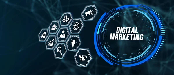 Internet Bedrijfsleven Technologie Netwerkconcept Digital Marketing Content Planning Reclame Strategie — Stockfoto