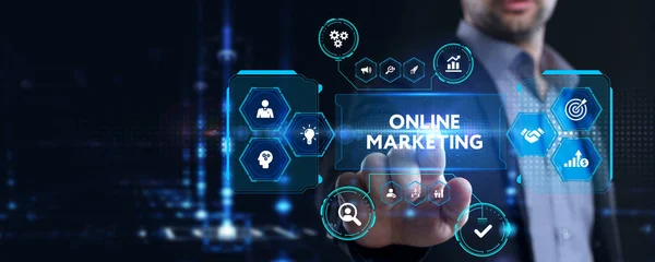 Digital Marketing Technology Solution Online Business Concept Inglés Negocios Tecnología —  Fotos de Stock