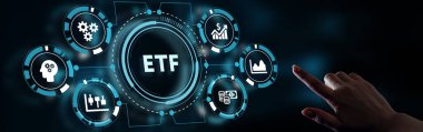 Borsa borsası borsa yatırım finansal konsepti. ETF