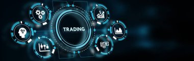 FOREX TRADing, yeni iş konsepti. İş, Teknoloji, İnternet ve Ağ Konsepti 3D illüstrasyon