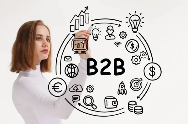 Negocios Tecnología Internet Concepto Red B2B Empresa Comercial Concepto Marketing — Foto de Stock