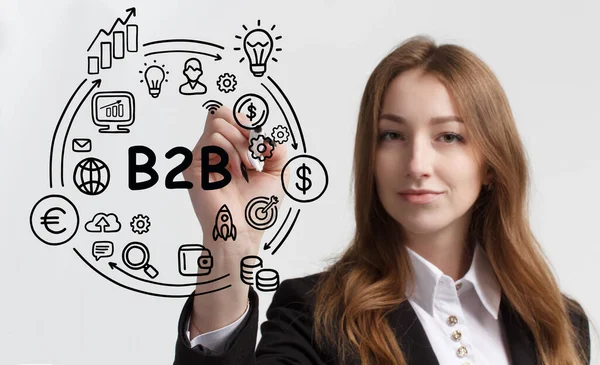Negocios Tecnología Internet Concepto Red B2B Empresa Comercial Concepto Marketing — Foto de Stock