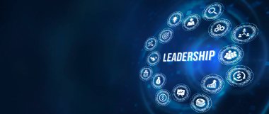 İnternet, iş, teknoloji ve ağ konsepti. Liderlik işletme yönetimi. 3d illüstrasyon. 