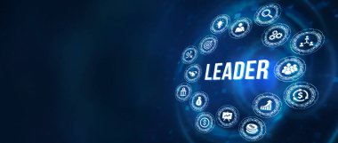 İnternet, iş, teknoloji ve ağ kavramı. Başarılı takım lideri. İş liderliği kavramları. Başarılı bir takım lideri bir yönetici pazar lideridir. 3d illüstrasyon.