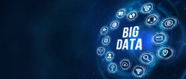 İnternet, iş, teknoloji ve ağ konsepti. Büyük Veri İnternet Bilgileri. 3d illüstrasyon.