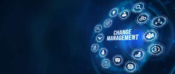 Internet, business, Technology and network concept. CHANGE MANAGEMENT, business concept. 3d illustration.