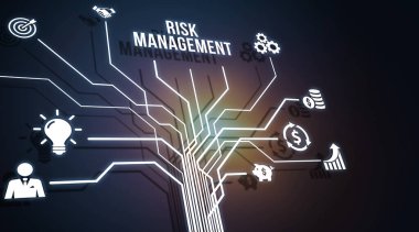 İnternet, iş, teknoloji ve ağ konsepti. Ticari Yatırım Konsepti Risk Yönetimi ve Değerlendirmesi. 3d illüstrasyon.