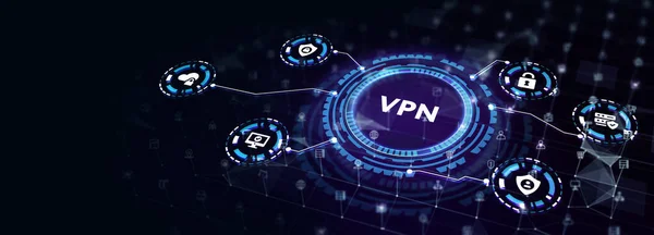 ビジネス テクノロジー インターネット ネットワークの概念 Vpnネットワークセキュリティインターネットプライバシー暗号化の概念 3Dイラスト — ストック写真