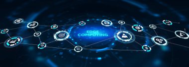 Modern bilişim teknolojisini sanal ekrana yansıt. İş, teknoloji, internet ve ağ konsepti. 3d illüstrasyon