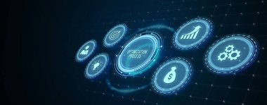 İnternet, iş, teknoloji ve ağ konsepti. Optimizasyon Yazılım Teknolojisi Süreç Sistemi İş Konsepti. 3d illüstrasyon.