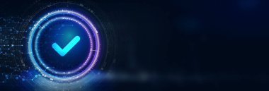 Standart kalite kontrol. Sertifika. İş, teknoloji, internet ve ağ konsepti. 3B illüstrasyon