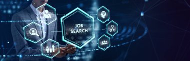 İş, Teknoloji, İnternet ve ağ konsepti. İş Arama İnsan Kaynakları işe alım kariyeri.