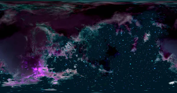 Рендеринг Космический Фон Туманностью Звездами Карта Окружающей Среды 360 Hdri — стоковое фото