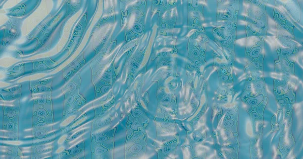 Renderelés Kék Víz Felszíne Kőfenékkel Hullámok Felszínen Esőcseppekből — Stock Fotó