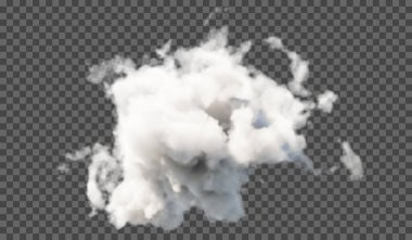 Vektör çizimi. Şeffaf bir arkaplanda kabarık bulut ya da sis. Hava durumu fenomeni.