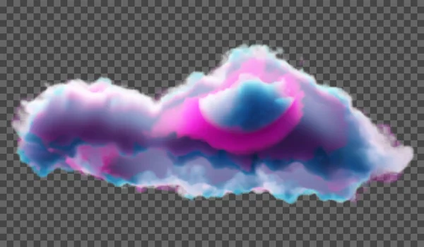Vektör Çizimi Kabarık Renkli Bulut Şeffaf Bir Arkaplanda Bulanık Bulut — Stok Vektör