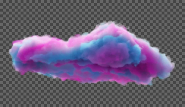 Illustrazione Vettoriale Nuvola Multicolore Soffice Foschia Uno Sfondo Trasparente Fenomeno — Vettoriale Stock
