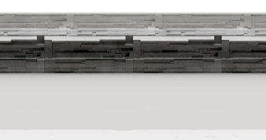 3d rendering. HDRI environment map. 360 degree spherical seamless vr panorama. Abstract empty t interior of spacecraft or station corridor with neon lighting.