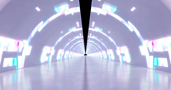 Görüntüleme Işık Mermerinden Yapılmış Bir Koridor Duvarda Dekoratif Elementler Var — Stok fotoğraf