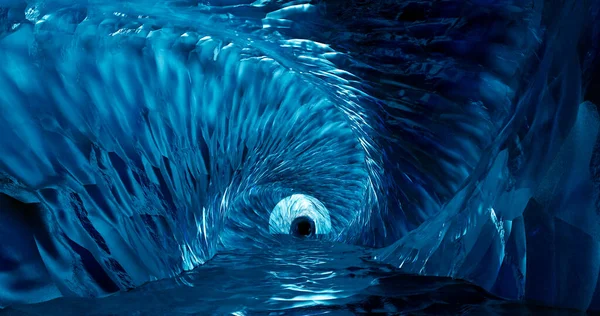 Renderizado Entrada Cueva Hielo Túnel Congelado Con Paredes Heladas Hielo —  Fotos de Stock