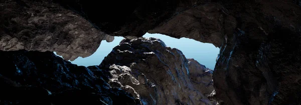 Візуалізація Абстрактне Зображення Печери Ущелини Горах Граніту — стокове фото