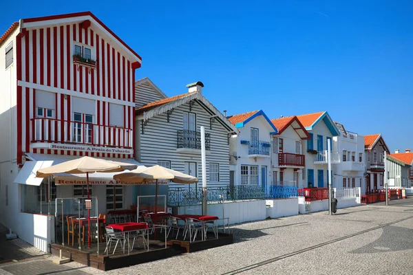 Typische Huizen Van Costa Nova Aveiro Portugal — Stockfoto