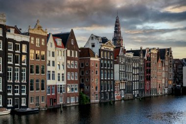 geleneksel evleri, amsterdam, Hollanda.