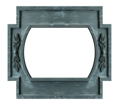 Beyaz arka planda izole edilmiş resimler, aynalar ya da fotoğraf için bronz çerçeve. Kırpma yolu ile tasarım ögesi