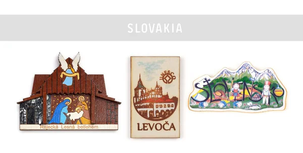 Recuerdos Magnéticos Eslovaquia Traducción Inscripción Belén Rajecka Lesna Nombre Una — Foto de Stock