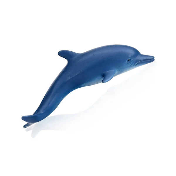 Figuur Van Blauwe Dolfijn Geïsoleerd Witte Achtergrond Ontwerpelement Met Knippad — Stockfoto