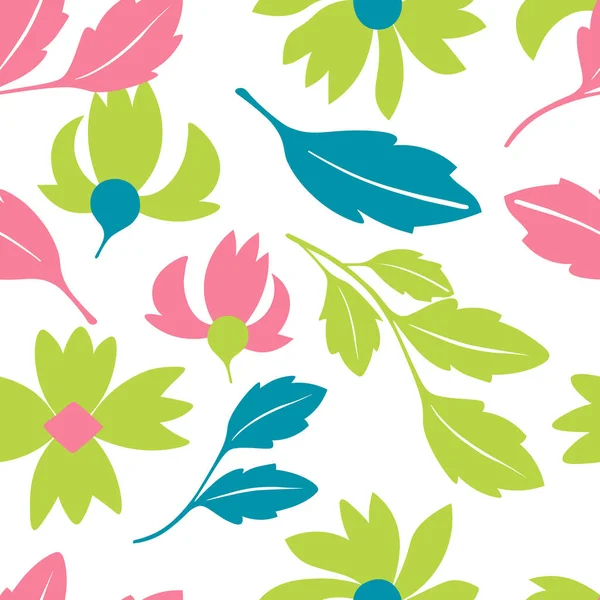 Patrón Floral Sin Costura Vector Multicolor Para Fondo Diseño — Vector de stock