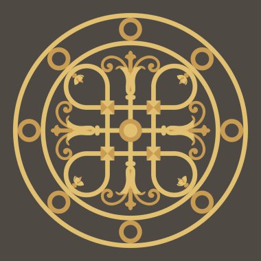 Vektör grafikleri: klasik stilde altın yuvarlak grafik ögesi