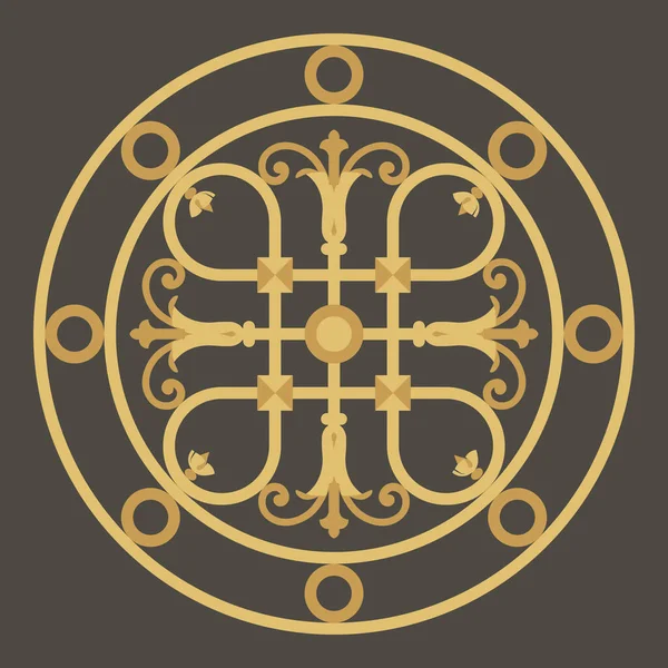ベクトルグラフィック 古典的なスタイルの黄金の丸いグラフィック要素 — ストックベクタ