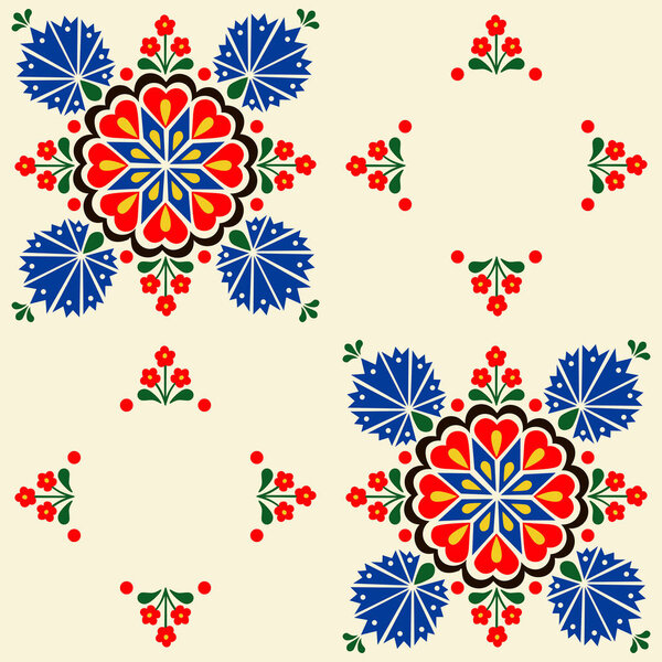 Seamless vector pattern in folk style (Slovakia)