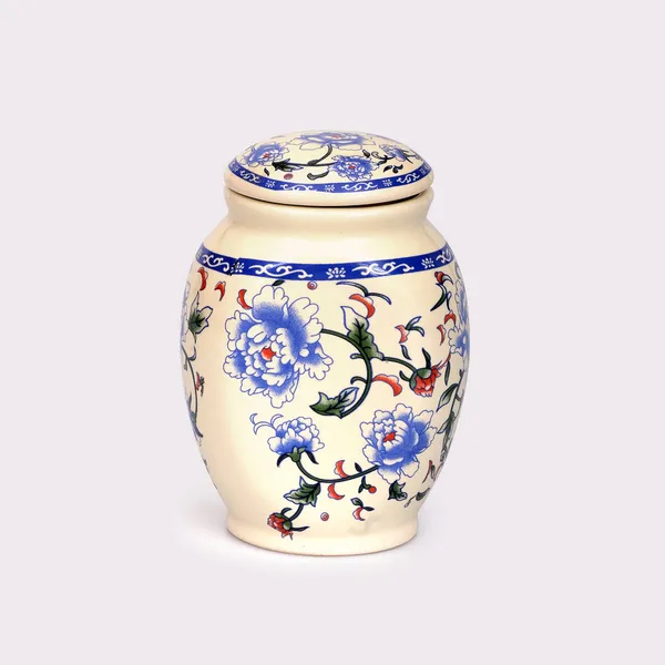 Stará Orientální Váza Izolované Bílém Pozadí — Stock fotografie
