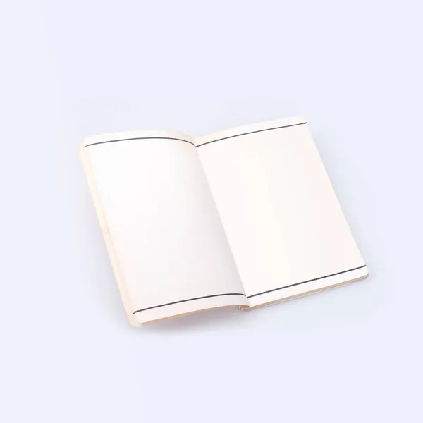 Libro Abierto Con Hojas Blancas Aisladas Sobre Fondo Blanco — Foto de Stock